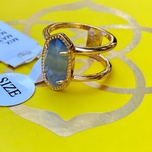Kendra Scott Rose Gold Elyse Ring in Periwinkle Cat's Eye